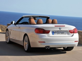 BMW 4 Series Convertible roof down rear view