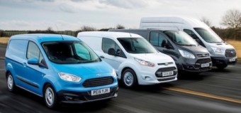 Ford CVs line up for the Commercial Vehicle Show