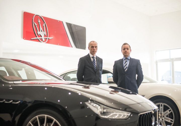 Peter Denton & Lyn Evans in Motorline Maserati Cardiff