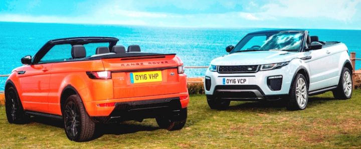 Back and front views of new Evoque Convertible