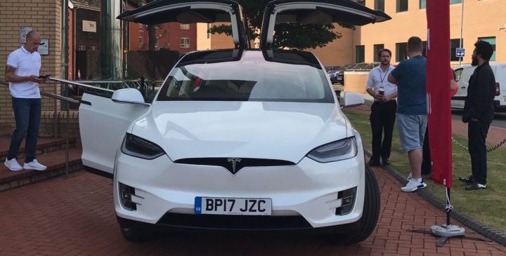 Cardiff bank staff treated to Tesla experience